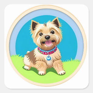 Pegatina Cuadrada Regalo divertido para amantes de mascotas de cacho