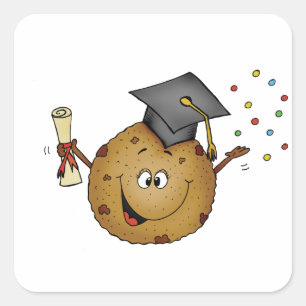 Pegatina Cuadrada Regalo elegante de la graduación de la galleta