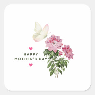 PEGATINA CUADRADA REGALO ESPECIAL DÍA DE LA MADRE FELIZ