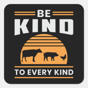 Pegatina Cuadrada Regalo gracioso sobre el Veganism Vegan Veggie Ani
