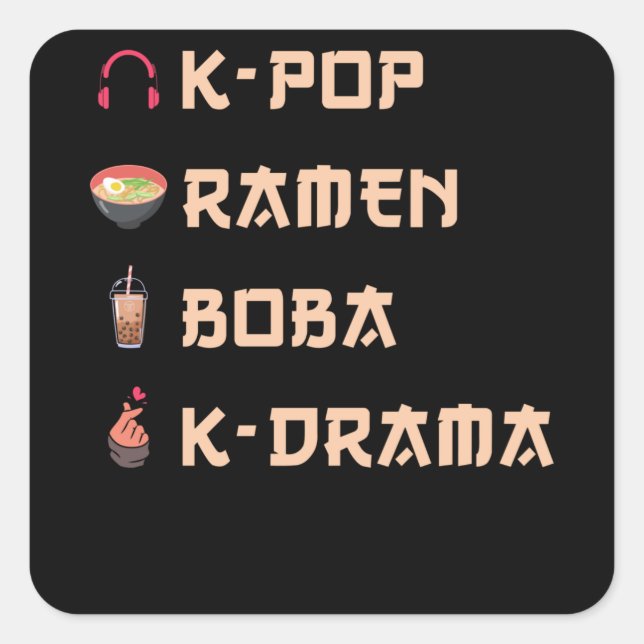 Pegatina Cuadrada Regalo KPOP (Anverso)