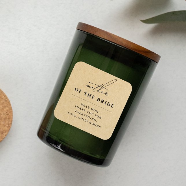 Pegatina Cuadrada Regalo moderno Kraft para la madre de la novia (Subido por el creador)