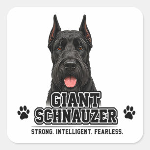 Pegatina Cuadrada 🐾 Regalo para amantes del Schnauzer Gigante 🐾