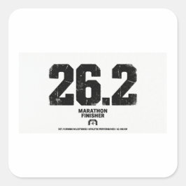 Pegatina Cuadrada Regalo para finalista de maratón de 26,2 millas co
