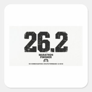 Pegatina Cuadrada Regalo para finalista de maratón de 26,2 millas co