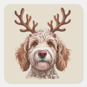 Pegatina Cuadrada Regalo para mamá de Goldendoodle amante de la Navi