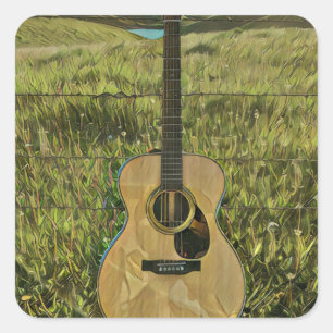 Pegatina Cuadrada Regalo para novio guitarrista