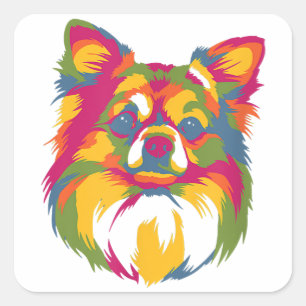 Pegatina Cuadrada Regalo perfecto para el amante de las mascotas chi