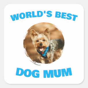 Pegatina Cuadrada Regalo personalizado mínimo mejor perro gato mamá 
