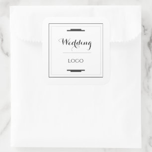 Pegatina Cuadrada Regalo personalizado moderno y elegante para boda