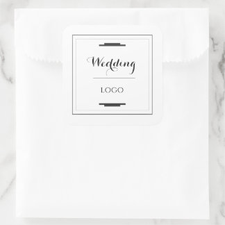 Pegatina Cuadrada Regalo personalizado moderno y elegante para boda