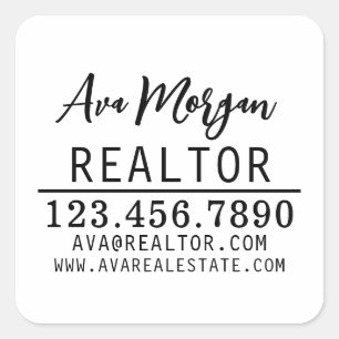 Pegatina Cuadrada Regalo personalizado para agente inmobiliario