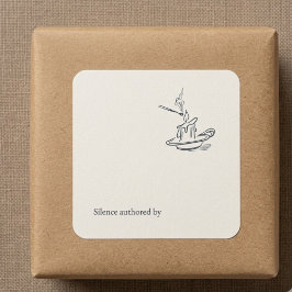 Pegatina Cuadrada Regalo personalizado para introvertido Arte lineal