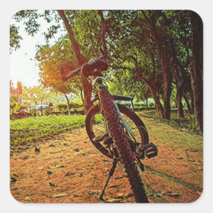 Pegatina Cuadrada regalos de bicicleta de montaña