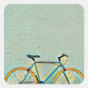 Pegatina Cuadrada Regalos de bicicleta para ella