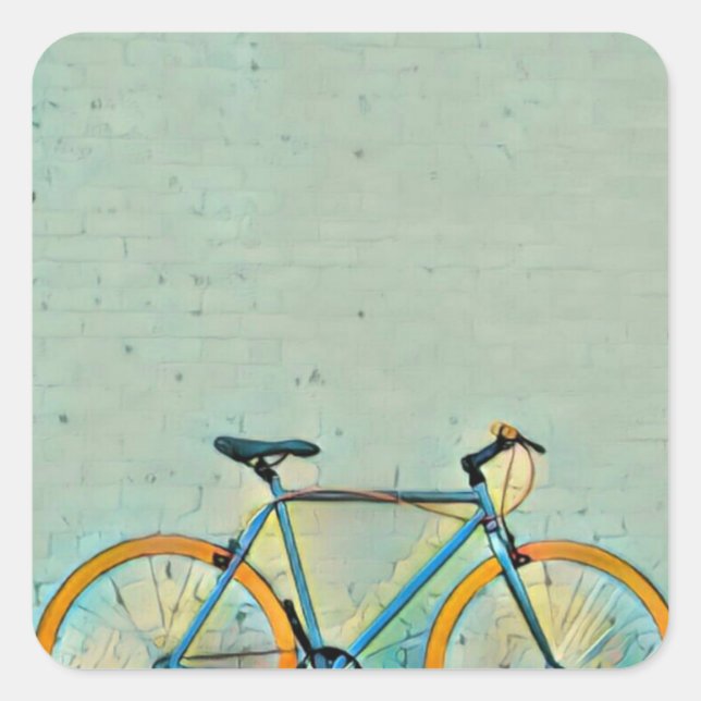 Pegatina Cuadrada Regalos de bicicleta para ella (Anverso)