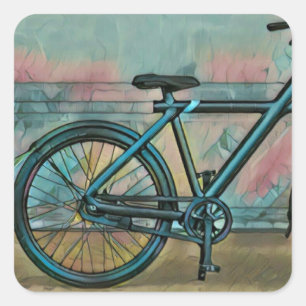 Pegatina Cuadrada Regalos de ciclismo para papá