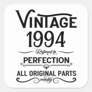 Pegatina Cuadrada Regalos de cumpleaños 30 vintage personalizados ne