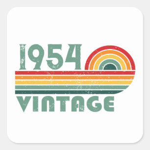 Pegatina Cuadrada Regalos de cumpleaños 70 vintage personalizados