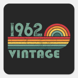 Pegatina Cuadrada Regalos de cumpleaños vintage personalizados