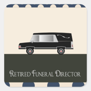 Pegatina Cuadrada Regalos de director funerario retirado