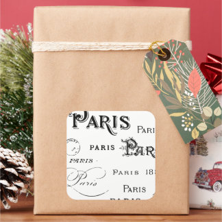 Pegatina Cuadrada Regalos de Francia y recuerdos de París