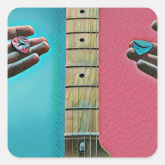 Pegatina Cuadrada Regalos de guitarrista de Bass