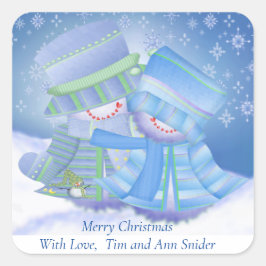 Pegatina Cuadrada Regalos de Navidades pequeños