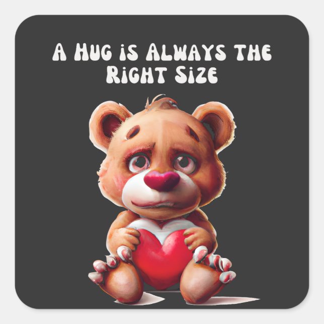Pegatina Cuadrada Regalos de oso de peluche para cada ocasión (Anverso)