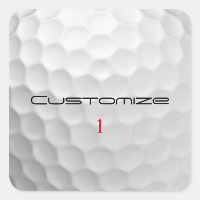 Pegatina Cuadrada Regalos de Pelotas de Golf Personalizadas Serie de (Anverso)