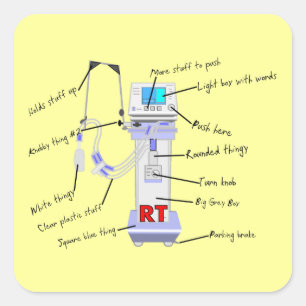 Pegatina Cuadrada Regalos de terapia respiratoria