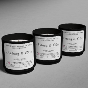 Pegatina Cuadrada Regalos de velas de compromiso personalizado para 
