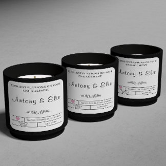 Pegatina Cuadrada Regalos de velas de compromiso personalizado para