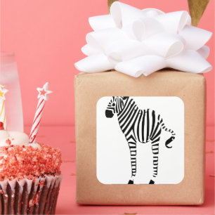 Pegatina Cuadrada Regalos de Zebra Lovers