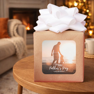 Pegatina Cuadrada Regalos del Día del Padre: Vínculo Irrompible entr