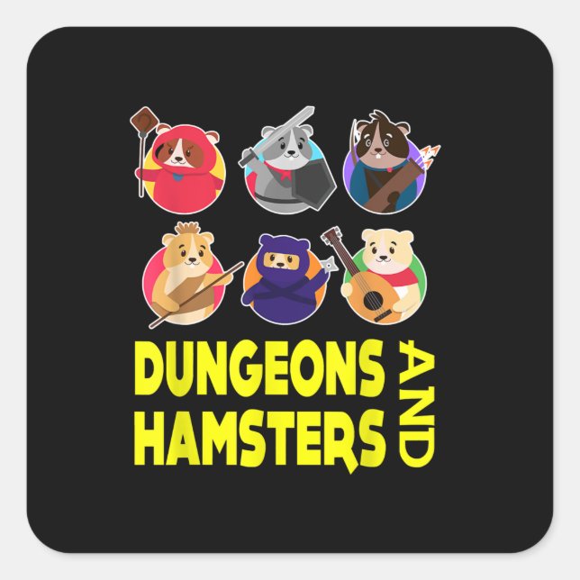 Pegatina Cuadrada Regalos divertidos de Hamster Costume (Anverso)