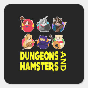Pegatina Cuadrada Regalos divertidos de Hamster Costume