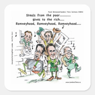 Pegatina Cuadrada Regalos divertidos de RomneyHood Tazas Camisetas T