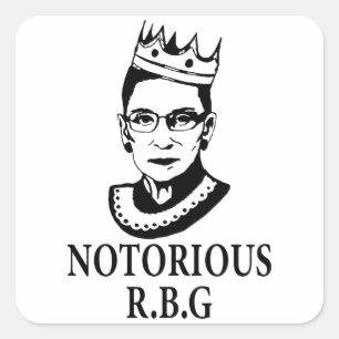 Pegatina Cuadrada Regalos feministas, Ruth Bader Ginsburg, célebre R