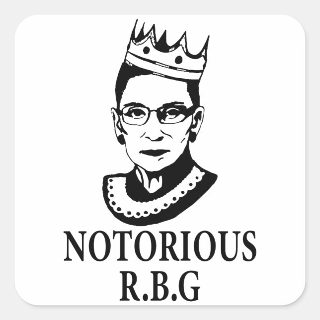 Pegatina Cuadrada Regalos Feministas, Ruth Bader Ginsburg, conocido  (Anverso)