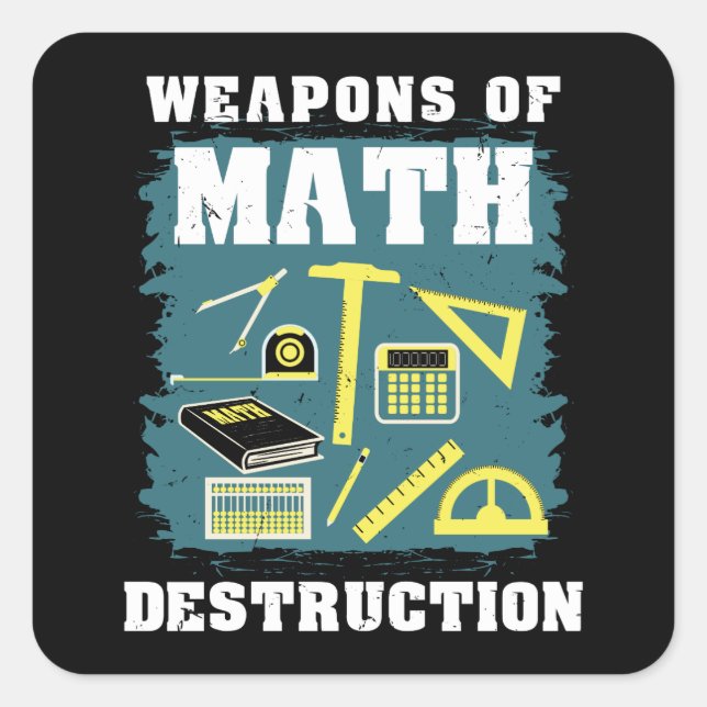 Pegatina Cuadrada Regalos graciosos de matemáticas (Anverso)