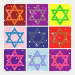 PEGATINA CUADRADA REGALOS JUDAIC - ARTE POP - ESTRELLAS JUDÍAS - PE