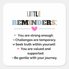 Pegatina Cuadrada Regalos motivacionales inspiradores Pequeños Recor