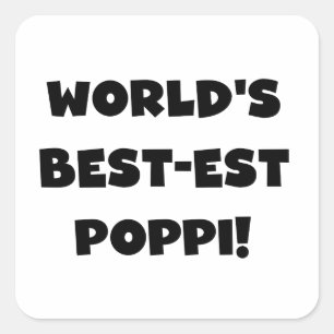 Pegatina Cuadrada Regalos negros del texto del Mejor-est Poppi del