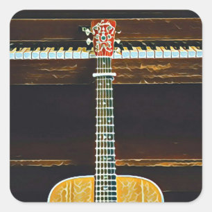 Pegatina Cuadrada Regalos para amantes de la guitarra