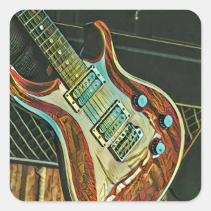 Pegatina Cuadrada Regalos para guitarrista