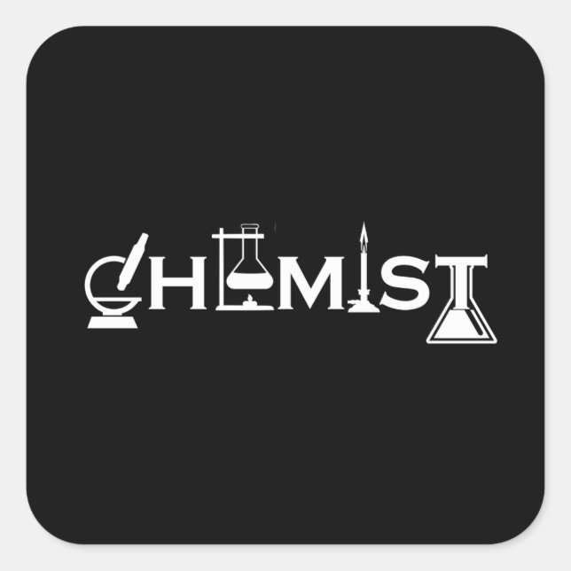 Pegatina Cuadrada Regalos químicos graciosos de química (Anverso)