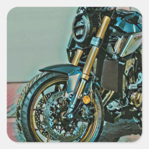 Pegatina Cuadrada Regalos únicos para los motociclistas