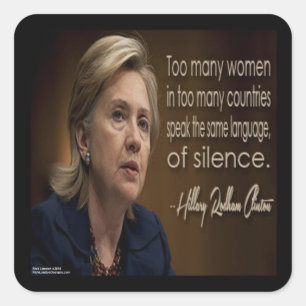 Pegatina Cuadrada Regalos y camisetas de Hillary Clinton Mujeres R A