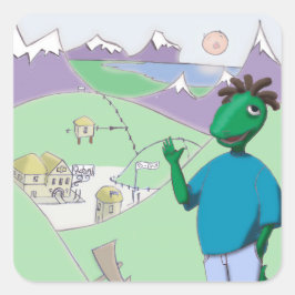 Pegatina Cuadrada Reggie Rapasaurus puede quedarse con usted en cual